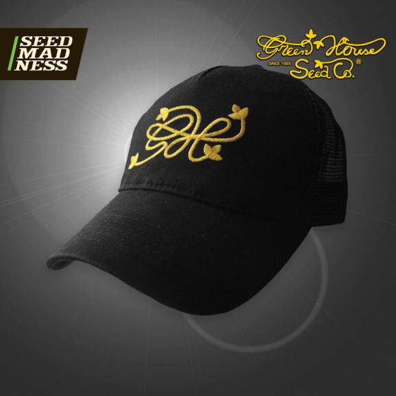 GH Yellow Logo - Black Trucker Cap by Green House Seed Co.