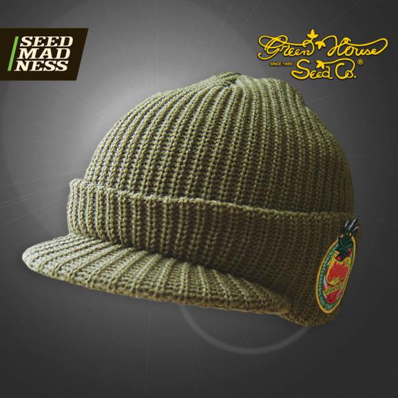 Arjans Strawberry Haze - Green Peaked Beanie by Green House Seed Co.